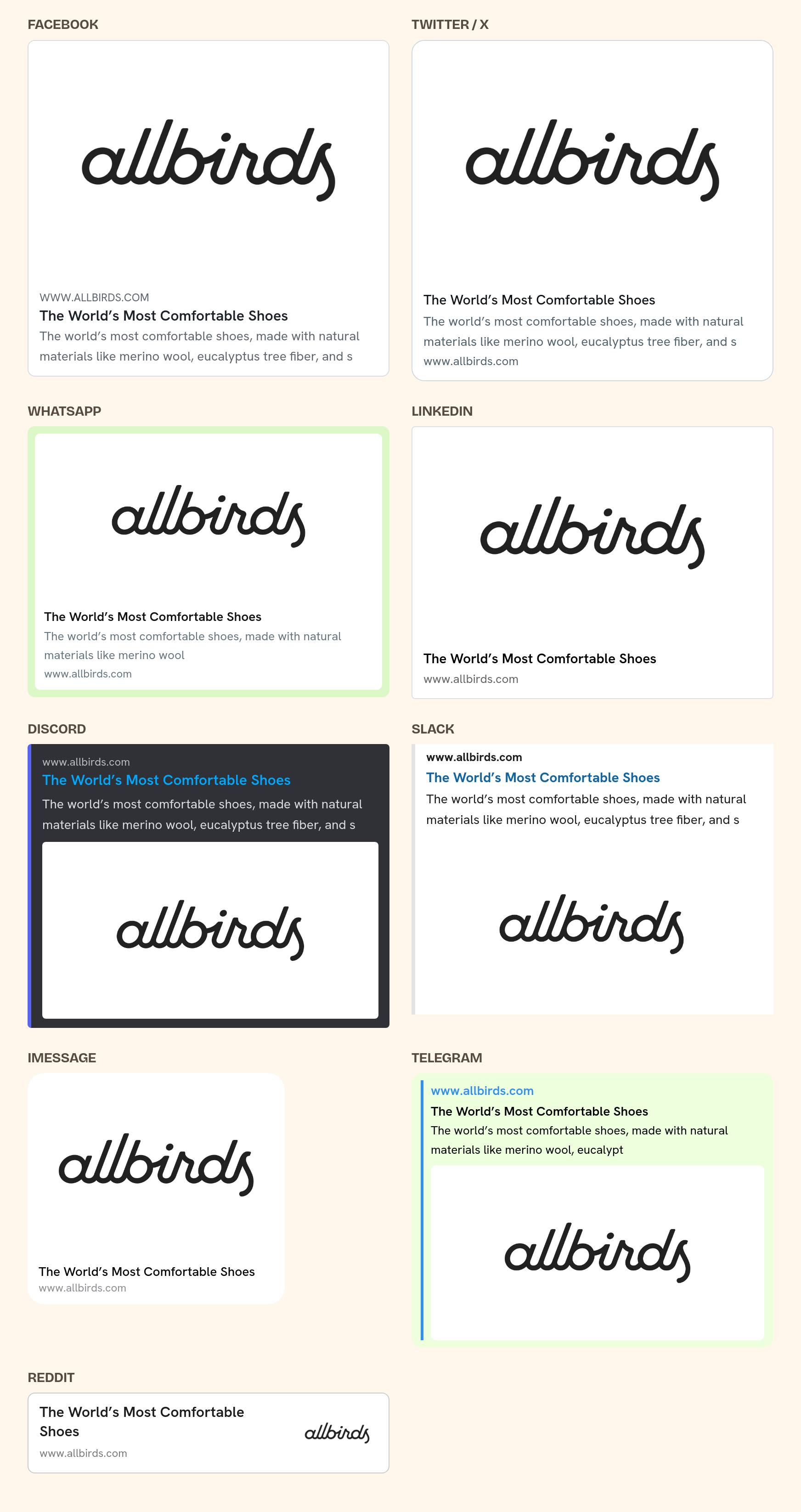See the preview on each platform — platform preview cards highlighted